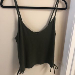 NEW Green Lace-Up Sides Tank Top